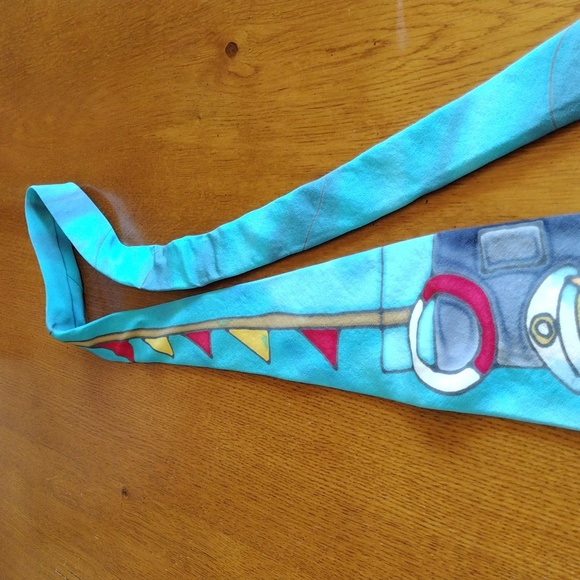 Marc Hauser Hand Painted Tie NWT All Silk Ship Captain Nautical - Picture 6 of 6